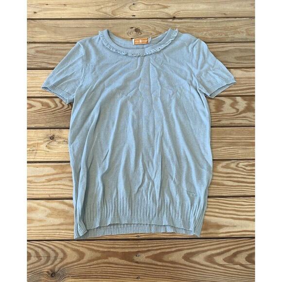 Tory Burch Cashmere Sweater Size Small Women’s Sage Short Sleeve - Picture 1 of 7